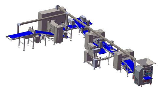 Otomatik katlama için geri çekme makinesi ile ZKS650 Pasta hamuru blok laminatör / kapasite 1500kg / saat
