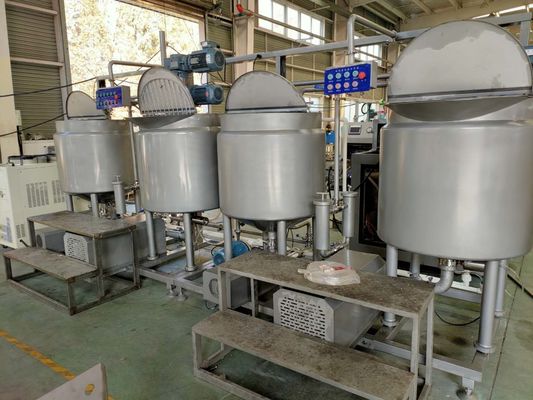 satın al 4 Karıştırma Kabı Pasta Üretim Hattı Dikme Motor 3.5m × 2.5m × 2.2m Boyutlu Çevrimiçi üretim